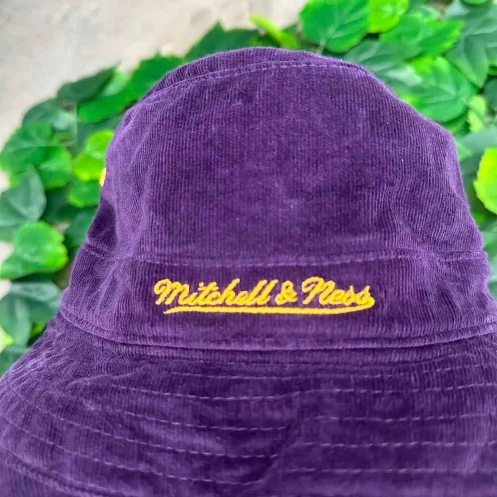 Mitchell & Ness Los Angeles Lakers Purple Corduroy Bucket Hat